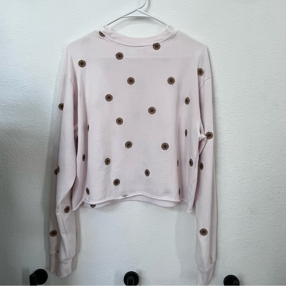 Mighty Fine Women’s Pink XL Long Sleeve with Embroidered Sunflowers - Picture 2 of 7